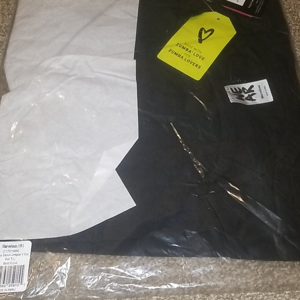 Black red white zumba top